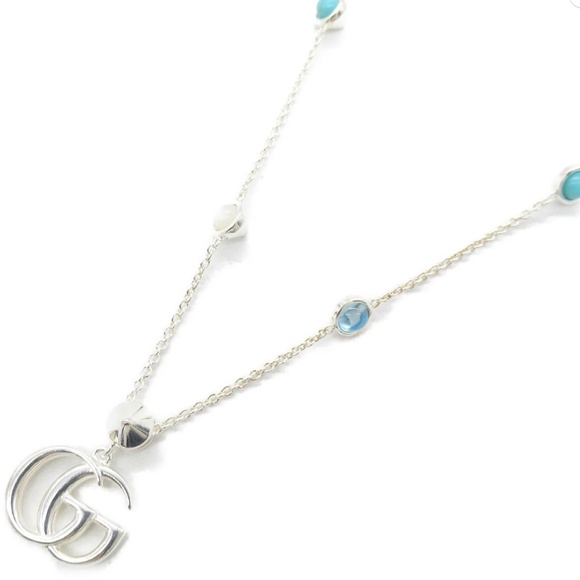 Gucci MOTHER OF PEARL NECKLACE NECKLACE 925 SILVER STAINLESS STEEL w/box - Picture 2 of 7